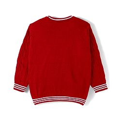 Babyhug Knit Full Sleeves Pullover Sweater with Cable Knit Design - Red
