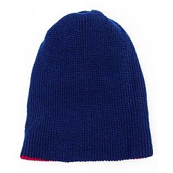 Babyhug Knit Solid Color Woollen Reversible Monkey Cap Red - Diameter 13 cm