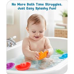 Babyhug Bath Time Floating Boats| Bath Toys for Kids| 10 Boats| Multi-Color Toddler Activity Toy| Baby Tub Toy