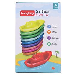 Babyhug Bath Time Floating Boats| Bath Toys for Kids| 10 Boats| Multi-Color Toddler Activity Toy| Baby Tub Toy