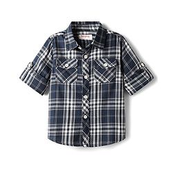 Babyhug Cotton Woven Full Sleeves Check Shirt - Navy Blue