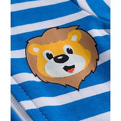 Babyhug Cotton Knit Full Sleeves Striped Sleepsuit With Animal Print Pack Of 2 - Multicolor