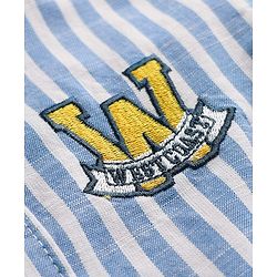 Babyhug Cotton Woven Full Sleeve Mandarin Collar Stripe Shirt - Blue