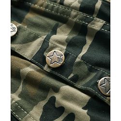 Babyhug Woven Full Sleeves Cotton Lycra Denim Jacket With Camouflage Print - Multicolor