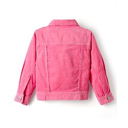 Babyhug Cotton Lycra Woven Full Sleeves Solid Corduroy Jacket - Pink