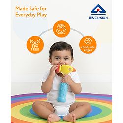 Babyhug Musical Hammer Toy with Light & Music - Yellow | Soft Rubber Head Baby Hammer Toy | Improves Motor Skills| Easy Grip Handle | Safe for Toddlers | Non-Toxic | BIS Certified