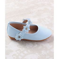 Cute Walk by Babyhug Velcro Closure Ballerinas With Floral Applique - Fuchsia