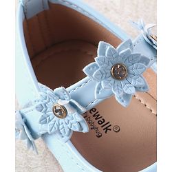 Cute Walk by Babyhug Velcro Closure Ballerinas With Floral Applique - Fuchsia