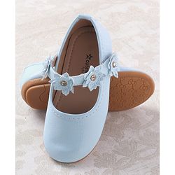 Cute Walk by Babyhug Velcro Closure Ballerinas With Floral Applique - Fuchsia
