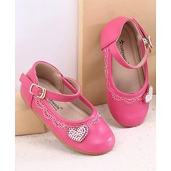 Cute Walk by Babyhug Buckle Closure Ballerinas With Pearl Detailing - Pink