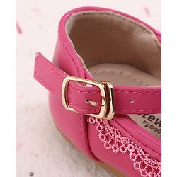 Cute Walk by Babyhug Buckle Closure Ballerinas With Pearl Detailing - Pink