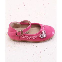 Cute Walk by Babyhug Buckle Closure Ballerinas With Pearl Detailing - Pink
