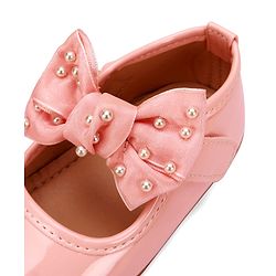 Cute Walk by Babyhug Velcro Closure Ballerina With Bow Applique - Pink