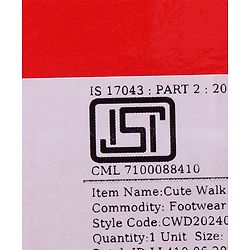 Cute Walk by Babyhug Velcro Closure Ballerina With Bow Applique - Pink