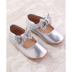 Cute Walk by Babyhug Velcro Closure Ballerina With Bow Applique - Pink