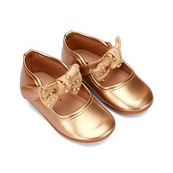 Cute Walk by Babyhug Velcro Closure Ballerina With Bow Applique - Pink