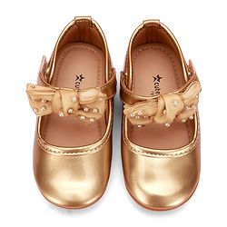 Cute Walk by Babyhug Velcro Closure Ballerina With Bow Applique - Pink