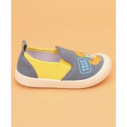 Cute Walk by Babyhug Slip On Casual Shoes with Dino Print - Light Blue & Yellow