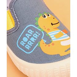 Cute Walk by Babyhug Slip On Casual Shoes with Dino Print - Light Blue & Yellow