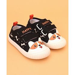 Cute Walk by Babyhug Velcro Closure Puppy Printed Casual Shoes - Black
