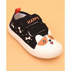 Cute Walk by Babyhug Velcro Closure Puppy Printed Casual Shoes - Black