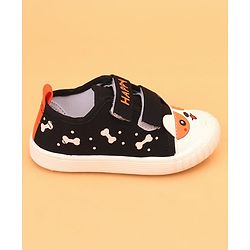 Cute Walk by Babyhug Velcro Closure Puppy Printed Casual Shoes - Black