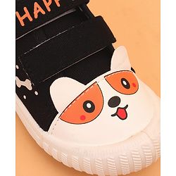 Cute Walk by Babyhug Velcro Closure Puppy Printed Casual Shoes - Black