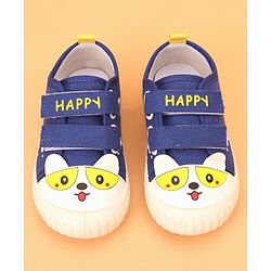 Cute Walk by Babyhug Velcro Closure Puppy Printed Casual Shoes - Black