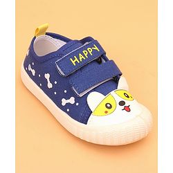 Cute Walk by Babyhug Velcro Closure Puppy Printed Casual Shoes - Black