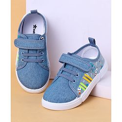 Cute Walk By Babyhug Casual Shoes with Velcro Closure Canvas & Tape Detailing - Blue