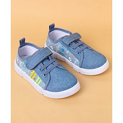 Cute Walk By Babyhug Casual Shoes with Velcro Closure Canvas & Tape Detailing - Blue