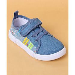 Cute Walk By Babyhug Casual Shoes with Velcro Closure Canvas & Tape Detailing - Blue