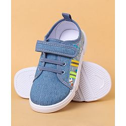 Cute Walk By Babyhug Casual Shoes with Velcro Closure Canvas & Tape Detailing - Blue