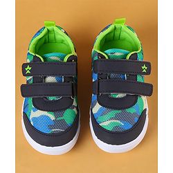 Cute Walk by Babyhug Casual Shoes With Velcro Closure & Camouflage Design - Navy Blue