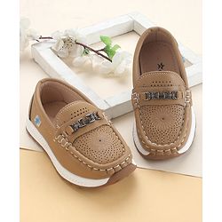 Cute Walk by Babyhug Slip On Solid Coloured Loafers - Tan