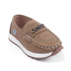 Cute Walk by Babyhug Slip On Solid Coloured Loafers - Tan