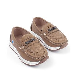Cute Walk by Babyhug Slip On Solid Coloured Loafers - Tan