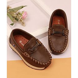 Cute Walk By Babyhug Slip On Loafers With Stitch Detailing - Navy Blue