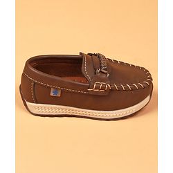 Cute Walk By Babyhug Slip On Loafers With Stitch Detailing - Navy Blue