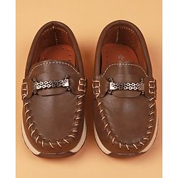 Cute Walk By Babyhug Slip On Loafers With Stitch Detailing - Navy Blue