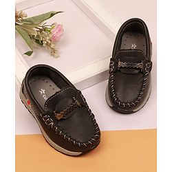 Cute Walk By Babyhug Slip On Loafers With Stitch Detailing - Navy Blue