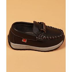 Cute Walk By Babyhug Slip On Loafers With Stitch Detailing - Navy Blue