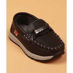 Cute Walk By Babyhug Slip On Loafers With Stitch Detailing - Navy Blue