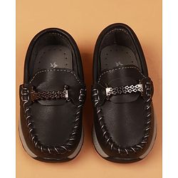 Cute Walk By Babyhug Slip On Loafers With Stitch Detailing - Navy Blue