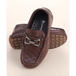 Cute Walk by Babyhug Loafer With Textured Design - Brown