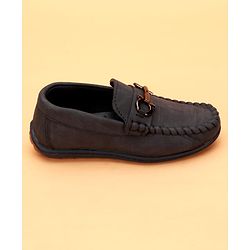 Cute Walk by Babyhug Slip On Solid Coloured Loafers With Applique - Navy Blue