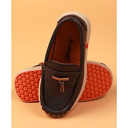 Cute Walk by Babyhug Slip On Solid Coloured Loafers With Applique - Navy Blue