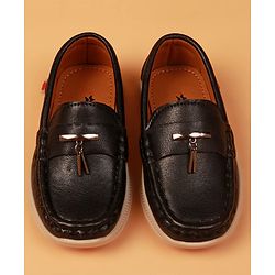 Cute Walk by Babyhug Slip On Solid Coloured Loafers With Applique - Navy Blue