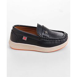 Cute Walk by Babyhug Slip On Solid Coloured Loafers - Black
