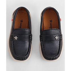 Cute Walk by Babyhug Slip On Solid Coloured Loafers - Black